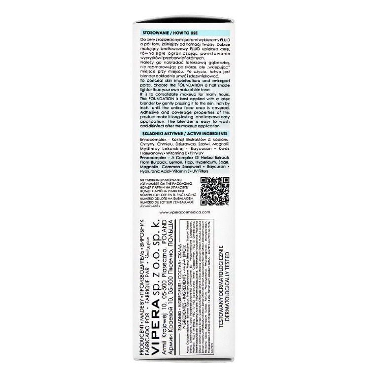 Vipera Acne Prone Skin Stay Matte Foundation, 01 Light