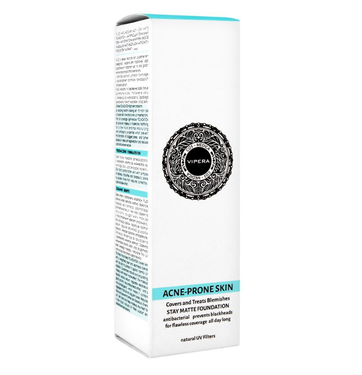 Vipera Acne Prone Skin Stay Matte Foundation, 01 Light